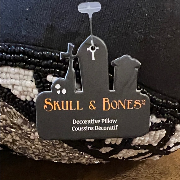 Skull & Bones | Beaded Pumpkin Pillow - Picture 3 of 11